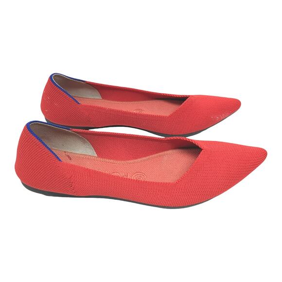 Rothy's The Point Bright Red Flats Size 8 - Picture 3 of 8